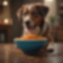 A healthy dog enjoying a bowl of nutritious food