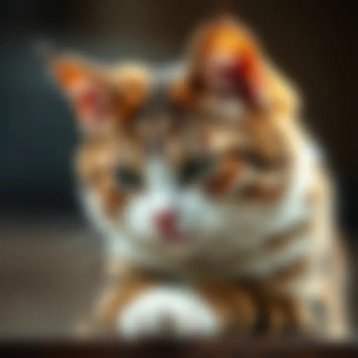 Cat showing signs of discomfort