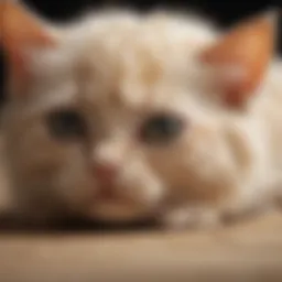 A close-up view of a flea on a kitten's fur, highlighting the infestation.