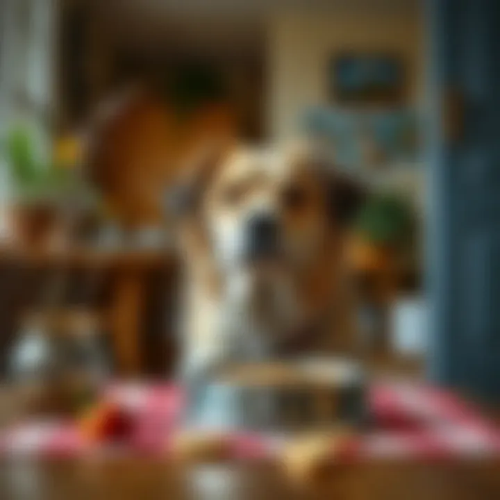 Comfort Zone: A Safe Space for Dining A cozy home environment for a dog during mealtime