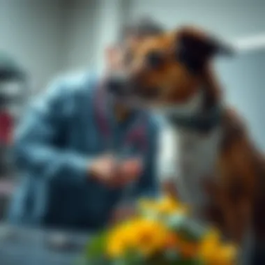 Health Matters: Vet Checkup Veterinarian examining a dog for health issues
