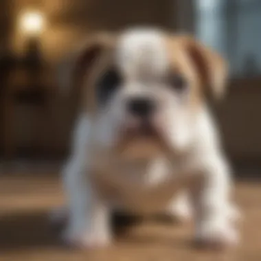 English Bulldog puppy with adorable expression