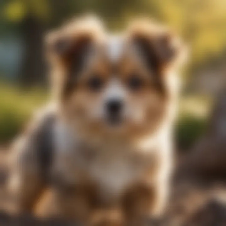 Adorable small long-haired dog breed enjoying outdoor play