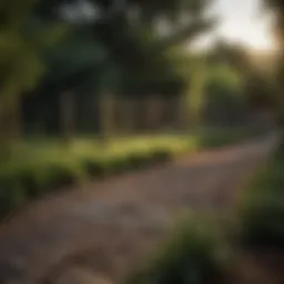 A serene backyard featuring an invisible fence setup