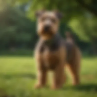 Elegant Airdale Terrier in a lush green park