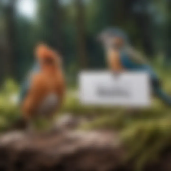 A collection of quirky bird name tags