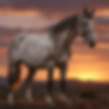 Appaloosa horse standing proudly against a sunset backdrop