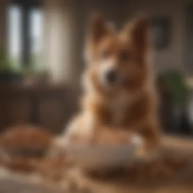 Dog with a variety of nuts in a bowl