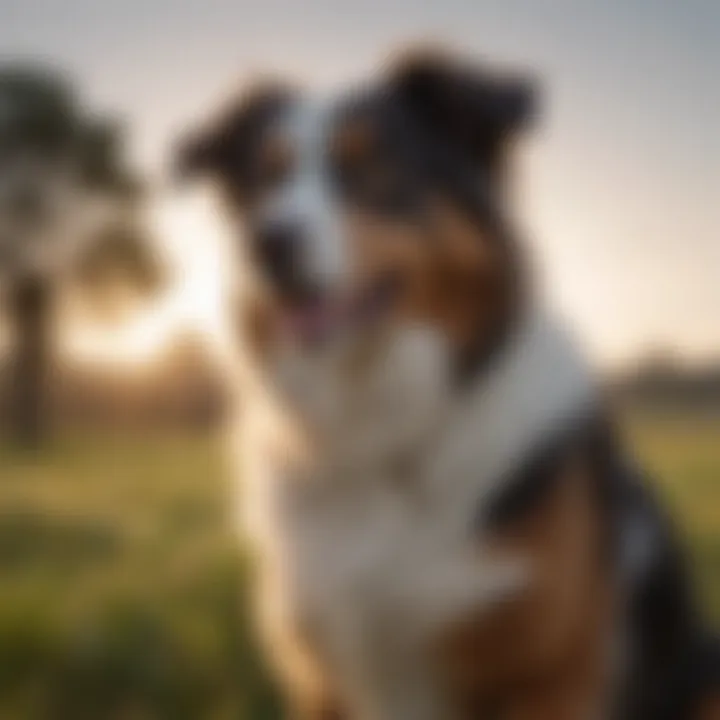 Majestic Australian Shepherd in a field