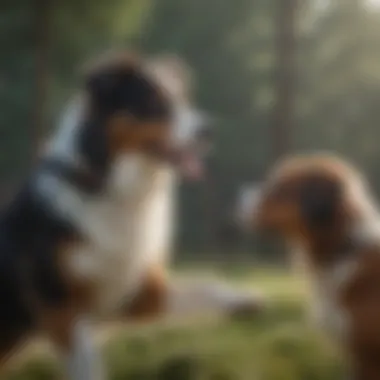 Australian Shepherd receiving training