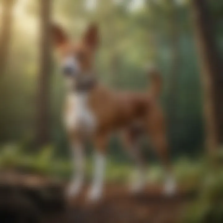 Elegant Basenji in a serene setting