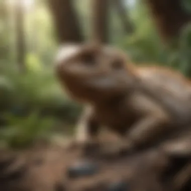 Wilderness Retreat Bearded dragon exploring a naturalistic hiding environment