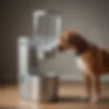 Elegant automatic dog water dispenser in a modern setting