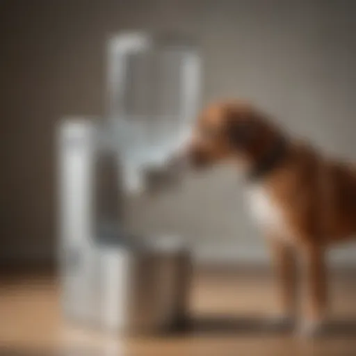 Elegant automatic dog water dispenser in a modern setting