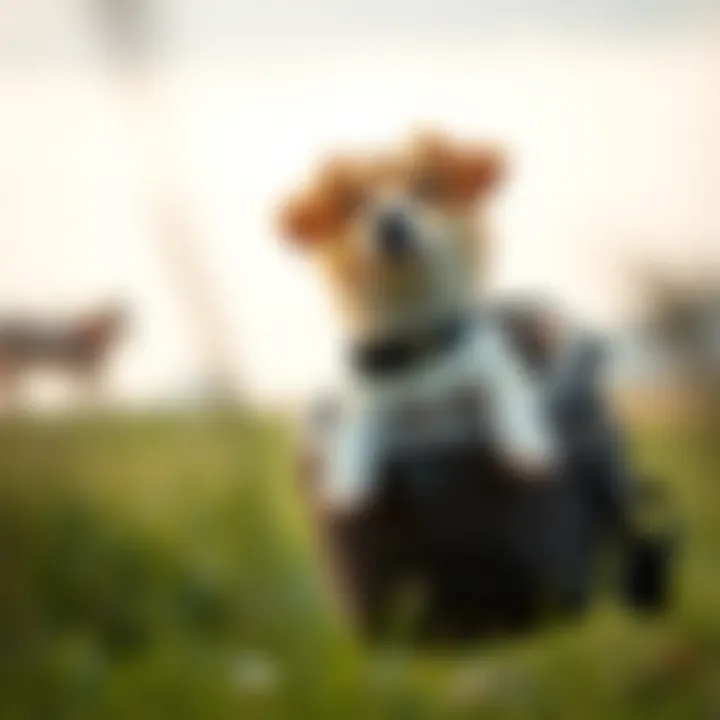 Comfortable Dog Carrier Comfortable dog being carried in a soft carrier