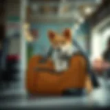 Stylish Dog Carrier Bag Stylish dog carrier bag displayed in a bright environment