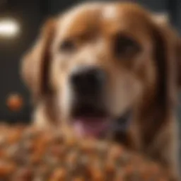 A close-up of quality dog food ingredients rich in nutrients.