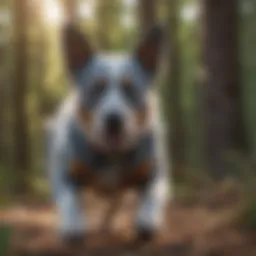 Energetic Blue Heeler playing outdoors