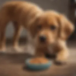 Puppy exploring a bowl of nutritious food