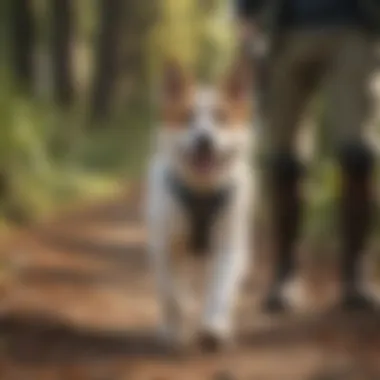 Dog enjoying a walk with a brace on