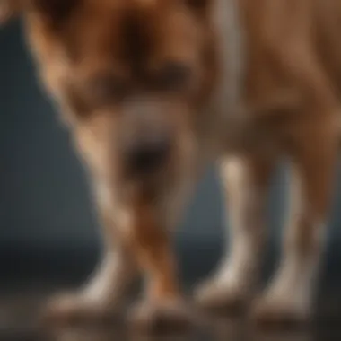 Veterinarian examining a dog's knee