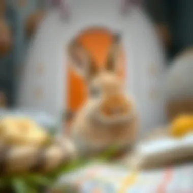 Playful bunny in a cozy habitat