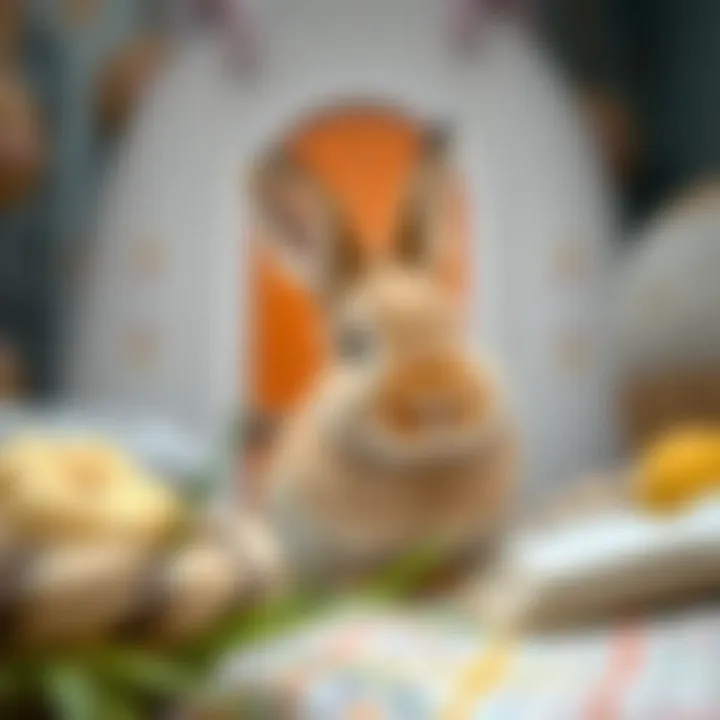 Playful bunny in a cozy habitat