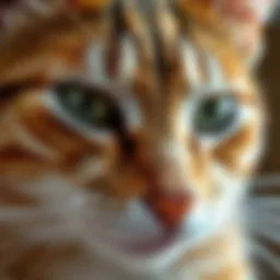 Close-up of cat dander particles