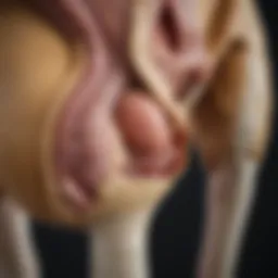Canine knee anatomy illustration