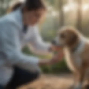 Vet examining shivering dog