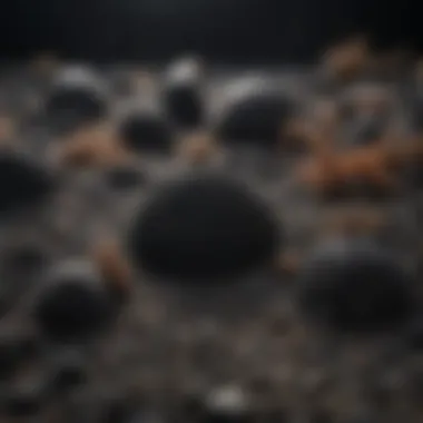 Close-up of CaribSea Black Sand particles in an aquarium