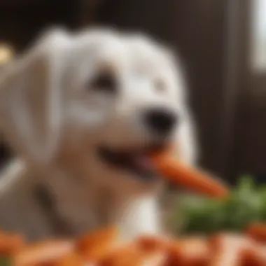 Maltese Dog Enjoying Carrots