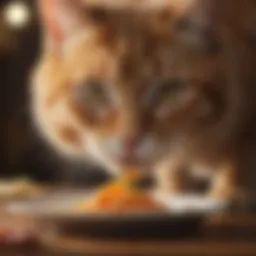 Cat eating urinary health diet