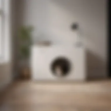 Cat litter box enclosure blending seamlessly into minimalist decor