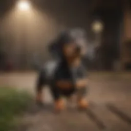 Adorable mini dachshund showcasing its long body and short legs