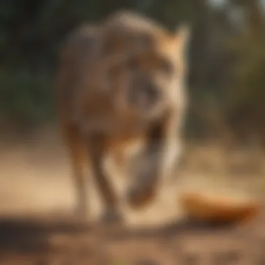 Speed and Agility in Big Cats Cheetah sprinting after a potential meal