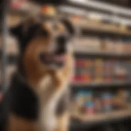A variety of chew brushes for dogs on a retail shelf