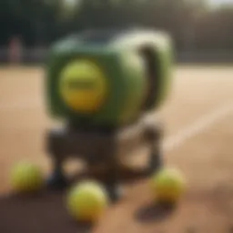 Detailed view of a chewy tennis ball launcher showcasing design features