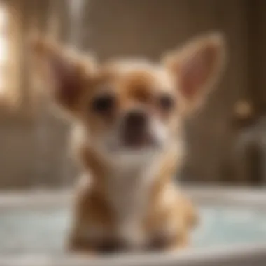 Chihuahua enjoying a relaxing bath