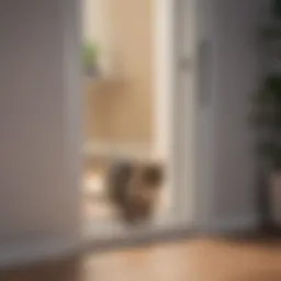 An elegant cat door integrated into a sliding glass door