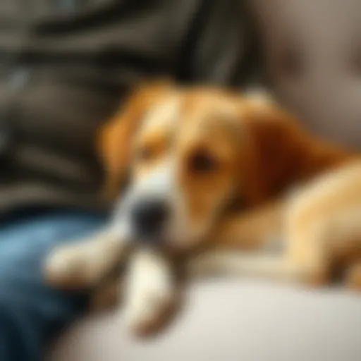 A Peaceful Companion for Seniors Gentle dog resting peacefully beside an elderly person