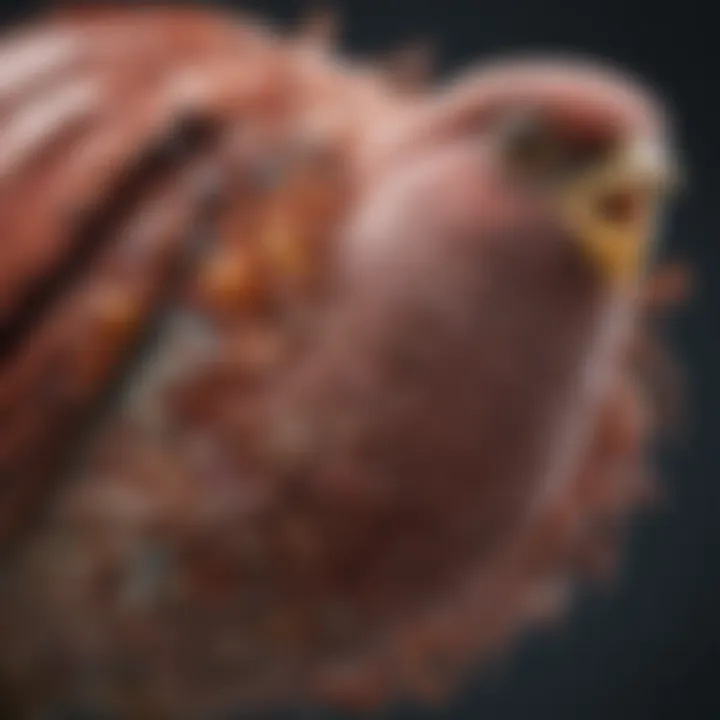 Illustration showing the digestive system of a bird and the role of probiotics
