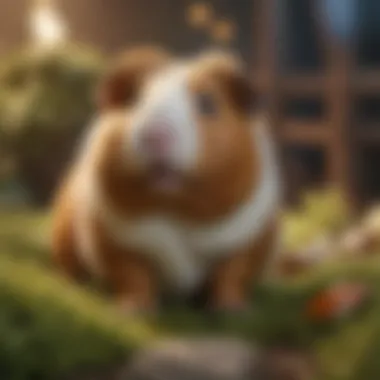 A joyful guinea pig exploring its surroundings