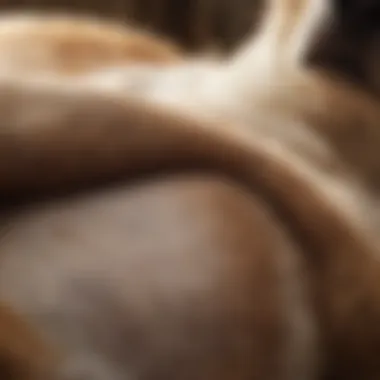 Intimate Bonding Moment Close-up of dog's belly being gently rubbed