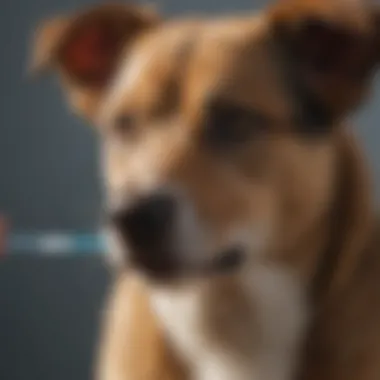 Close-up of a pet receiving a rabies shot