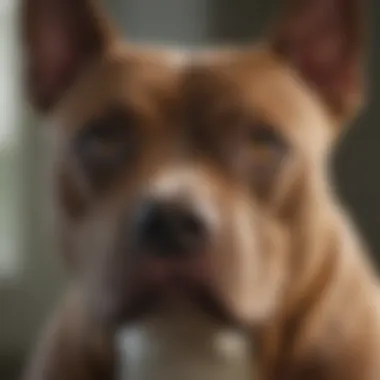 Close-up of Pit Bull Terrier's expressive eyes