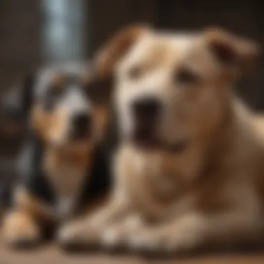 Dog owner comforting sick pet