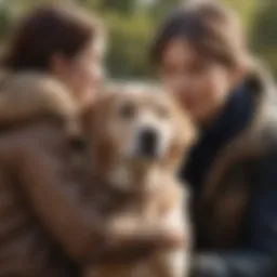 Compassionate farewell - a dog owner holding their beloved pet