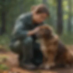 Compassionate vet comforting grieving dog owner