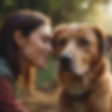 Finding Peace through Pet Ownership A dog owner enjoying a peaceful moment with their pet